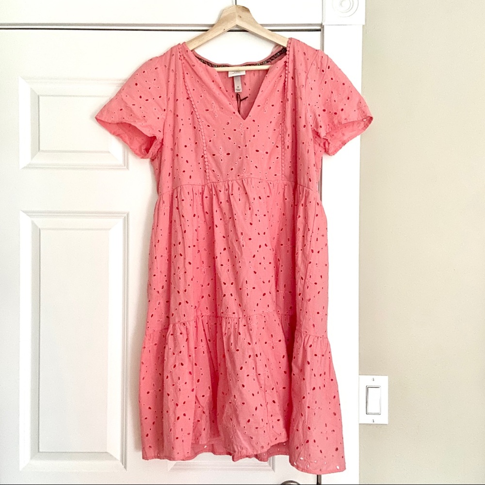 Pink eyelet dress